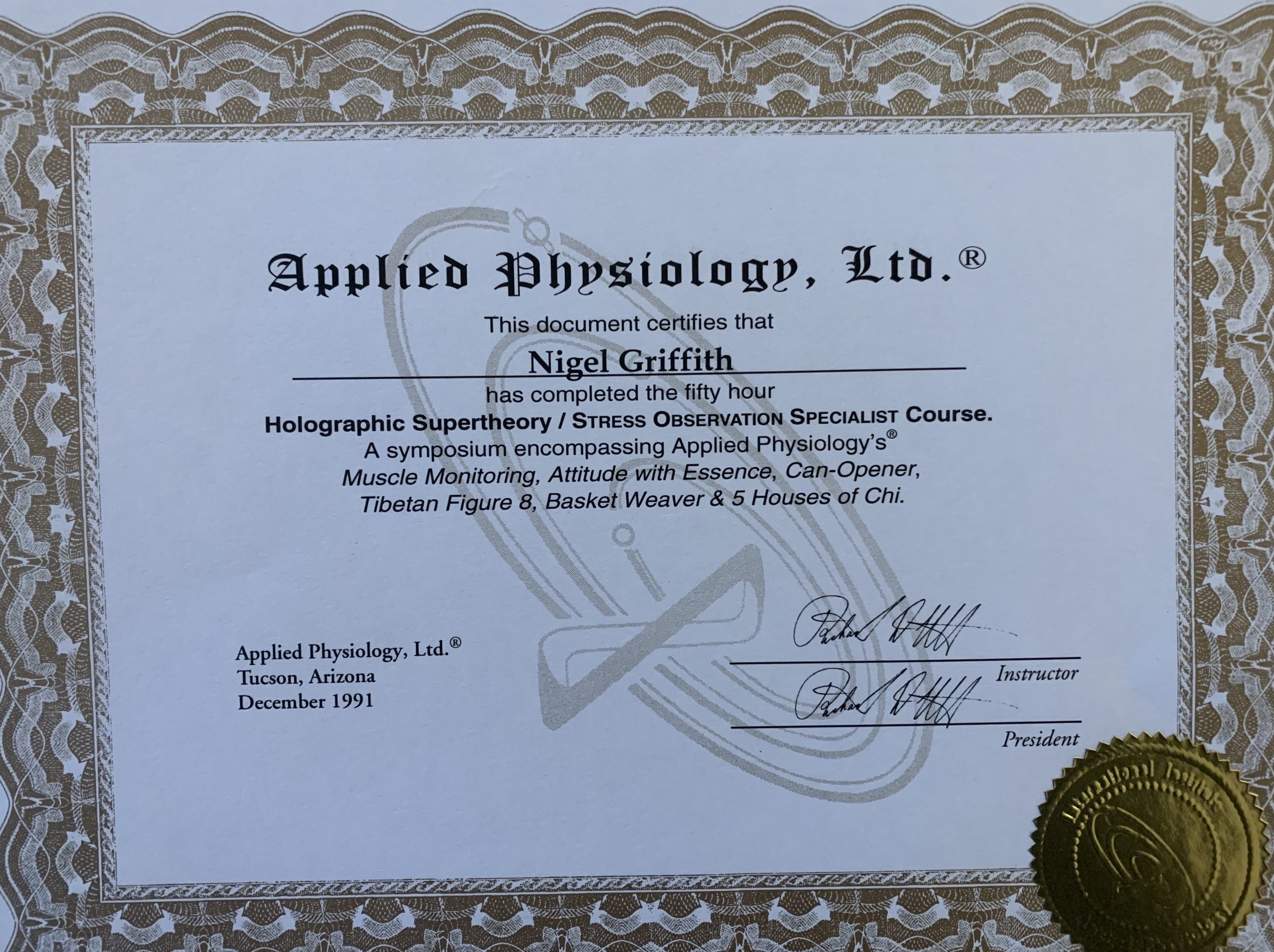 Applied physiology cert