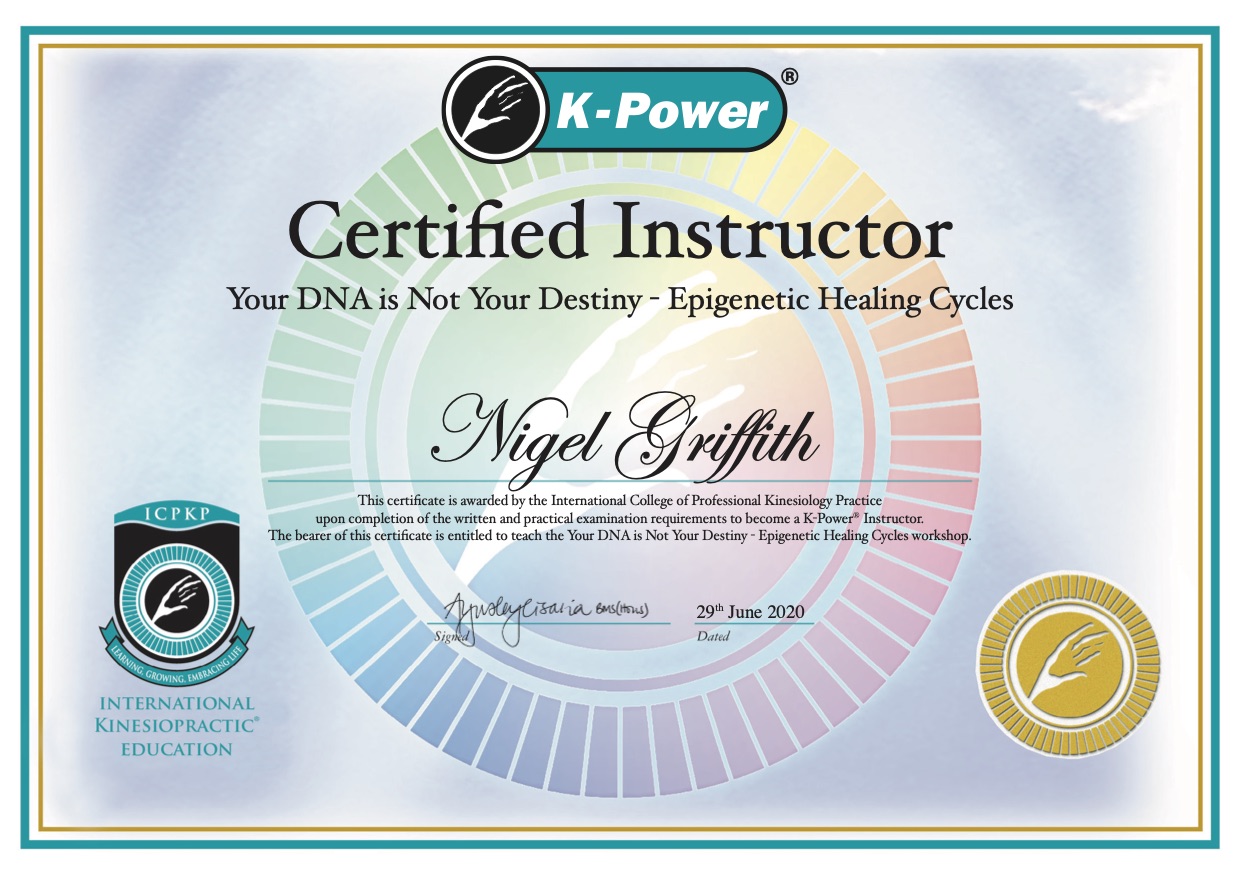 Nigel Griffith Instructor Certificate